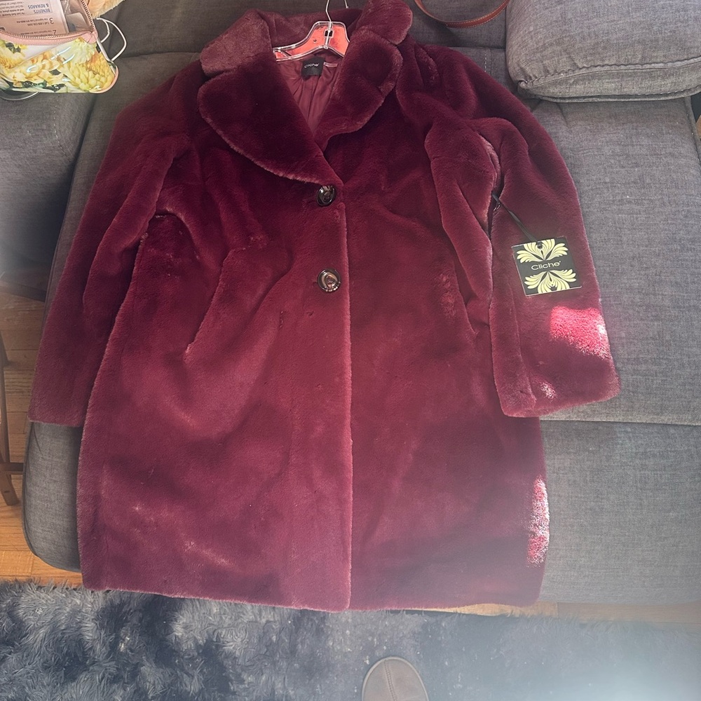Luxurious Berry Teddy Jacket